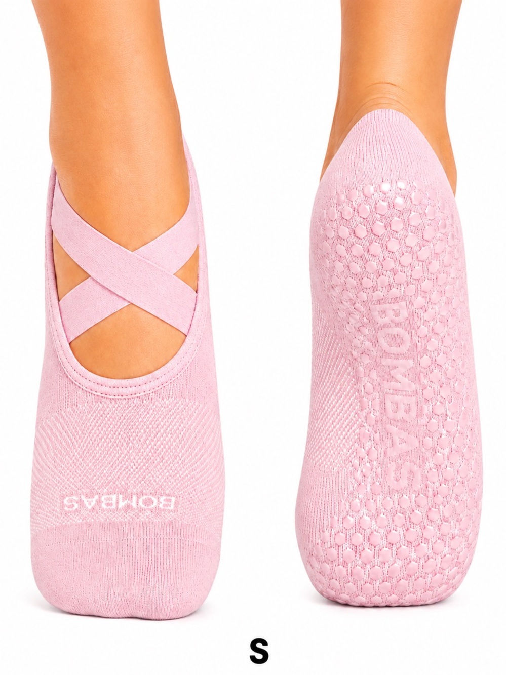 Bombas Studio Gripper Ballet No Show Socks Pink S